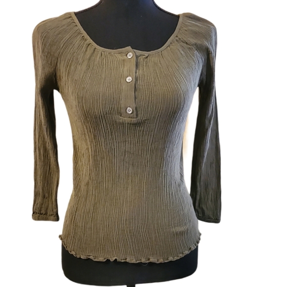 J. Crew 3/4 Sleeve Textuted Blouse - Picture 1 of 7